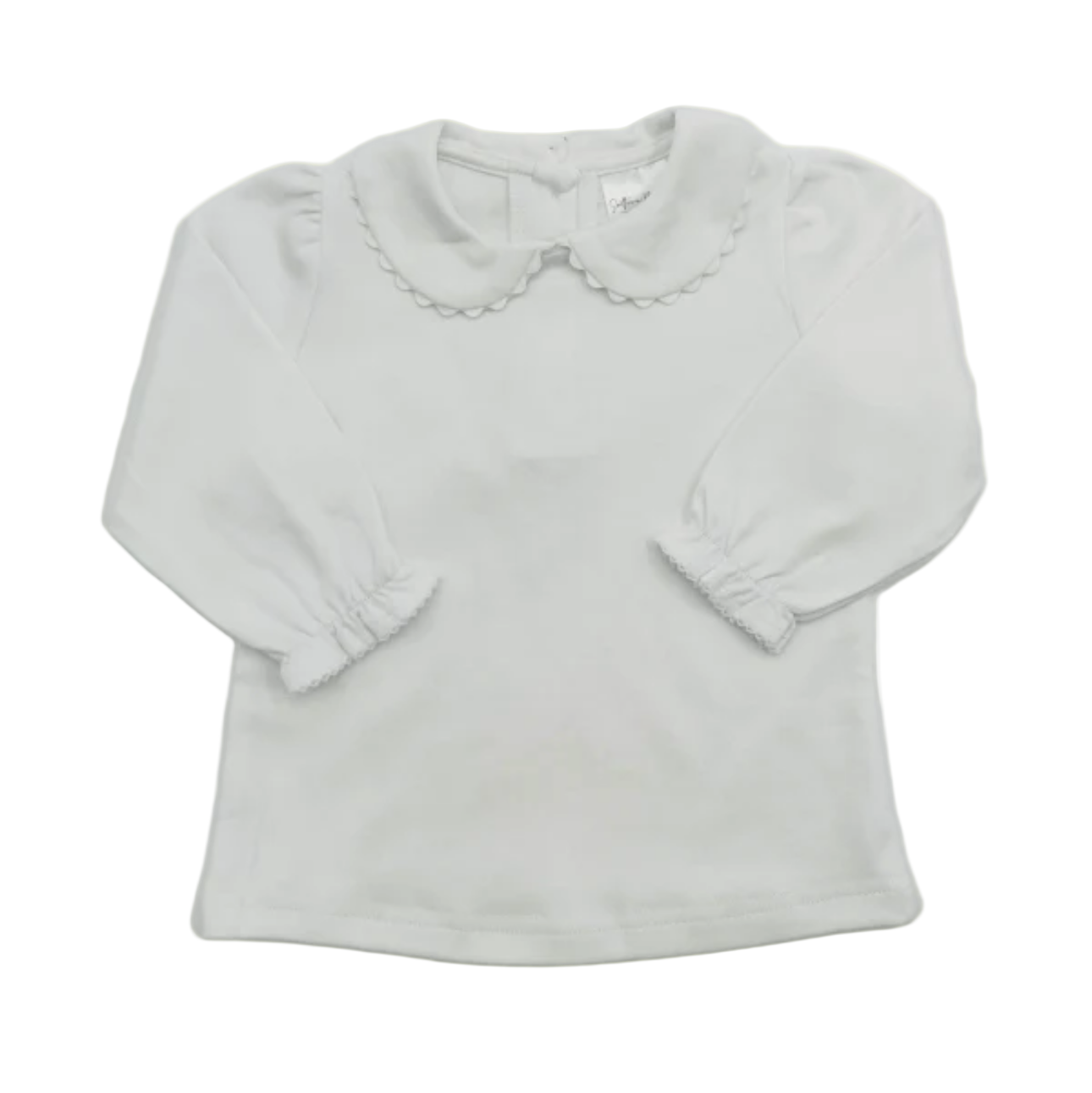 Girls Long Sleeve Scalloped Collared Shirt