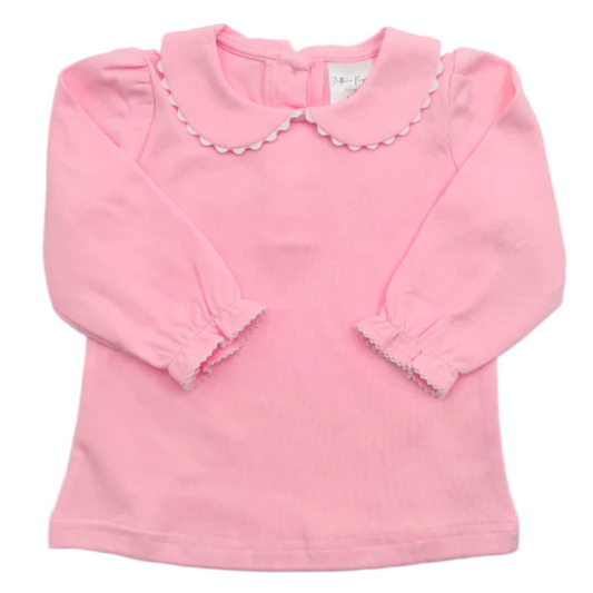 Girls Long Sleeve Scalloped Collared Shirt