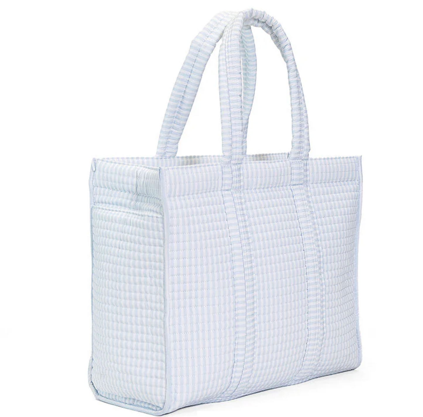 QUILTED GO GO TOTE - PIMLICO STRIPE BLUE