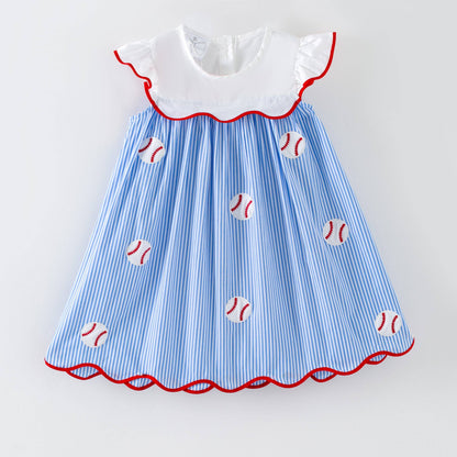 Baseballs & Stripes Collared Dress