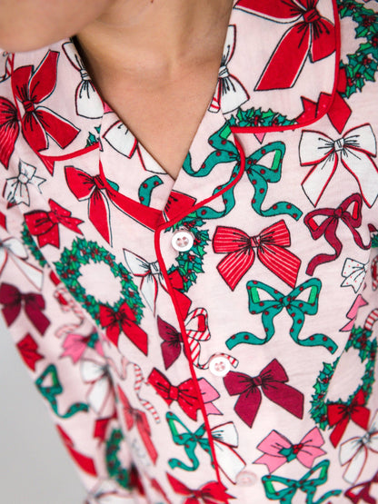 Girls Holly Bows Pajama Set