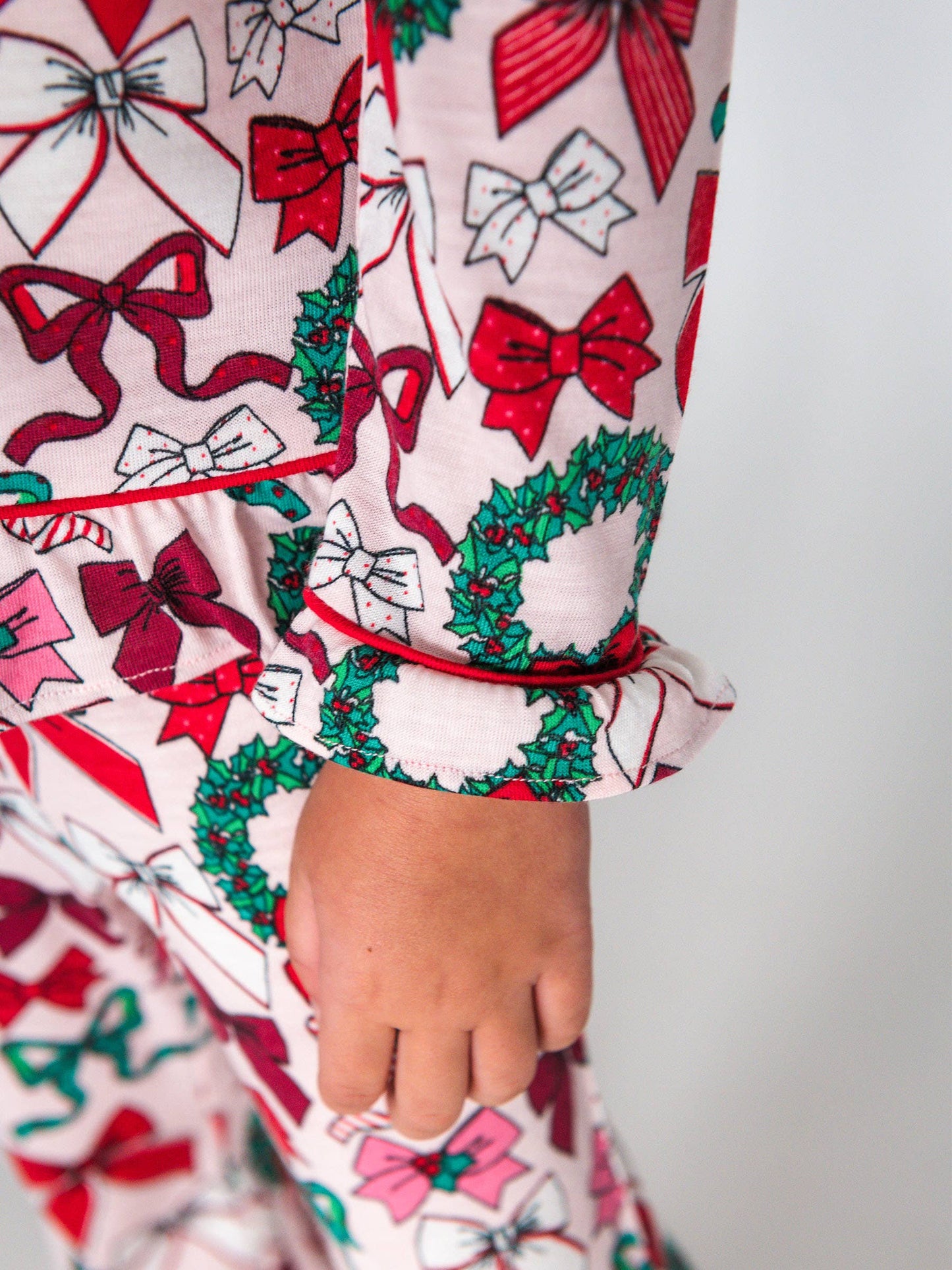 Girls Holly Bows Pajama Set