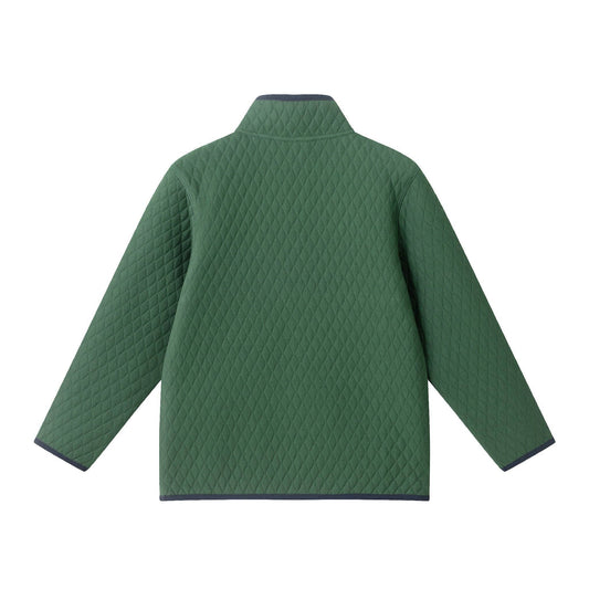 Kids Diamond Quilted Quarter-Zip Pullover | Green