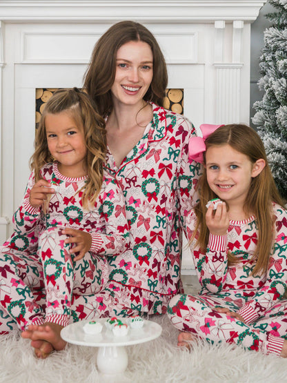 Women's Bamboo Holly Bows Pajama Set - Family Matching