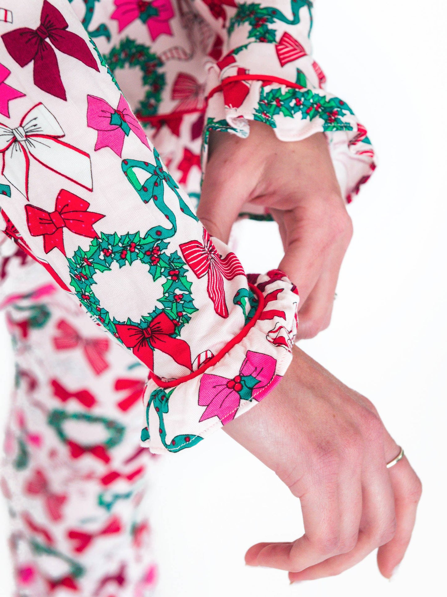 Women's Bamboo Holly Bows Pajama Set - Family Matching