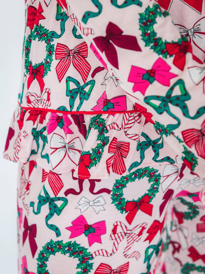 Women's Bamboo Holly Bows Pajama Set - Family Matching