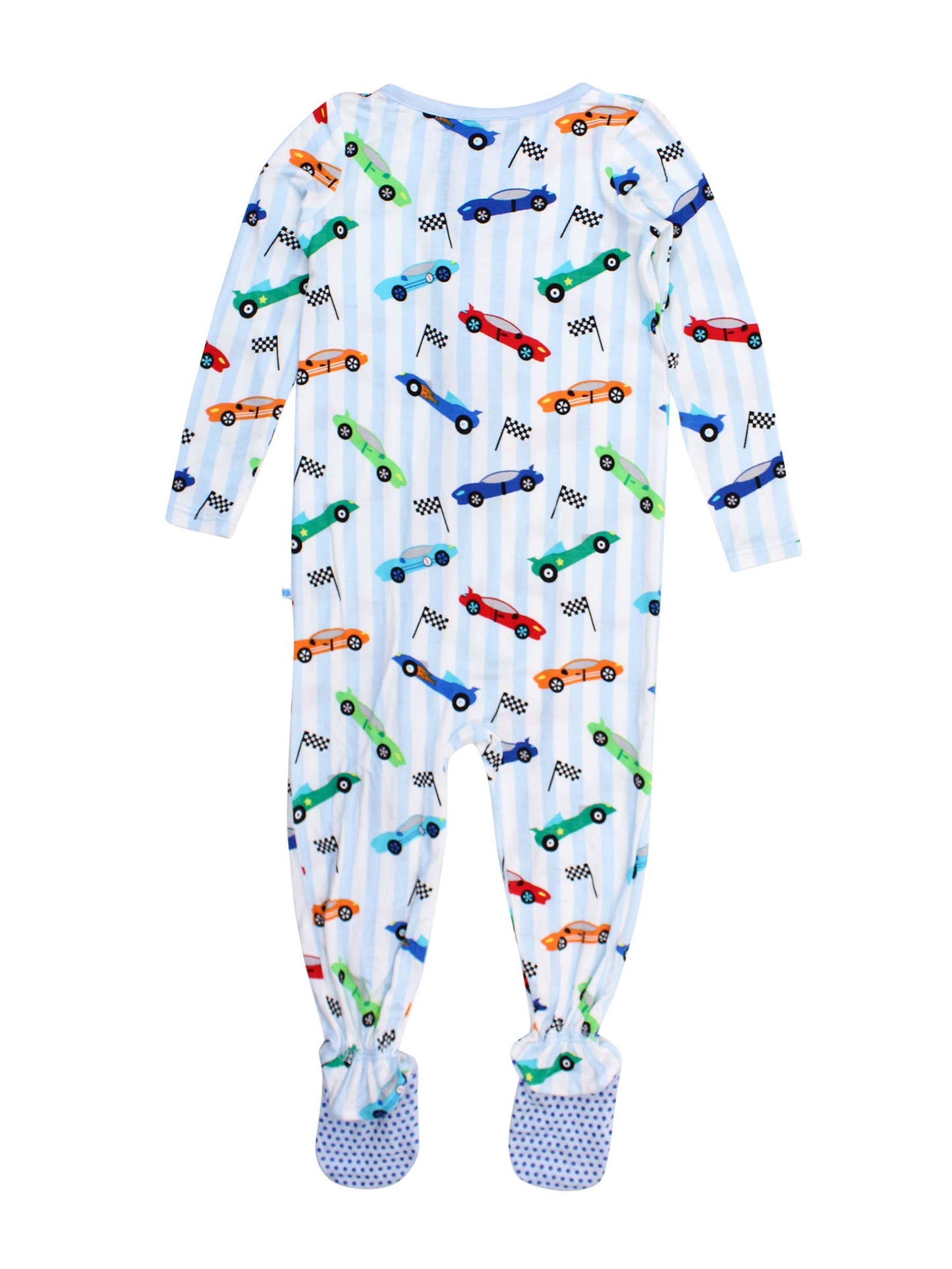 SoftSnooze™ Baby Boys Bamboo Viscose Let's Roll Racecars Footed One Piece Pajama