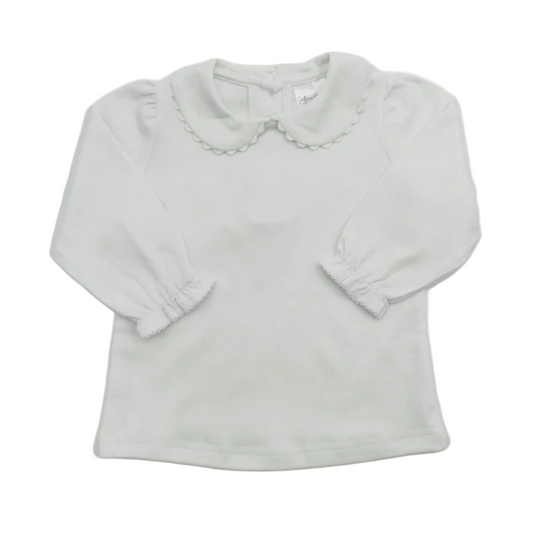 Girls Long Sleeve Scalloped Collared Shirt