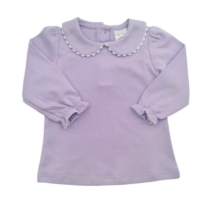 Girls Long Sleeve Scalloped Collared Shirt