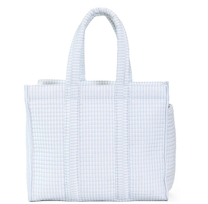 QUILTED GO GO TOTE - PIMLICO STRIPE BLUE