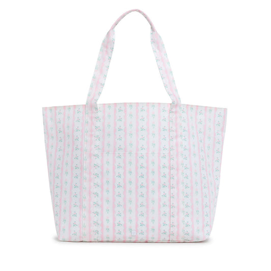 Pink Ribbon Floral Jumbo Tote