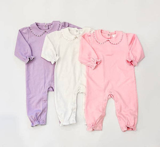 Romper - Scalloped Collared LS