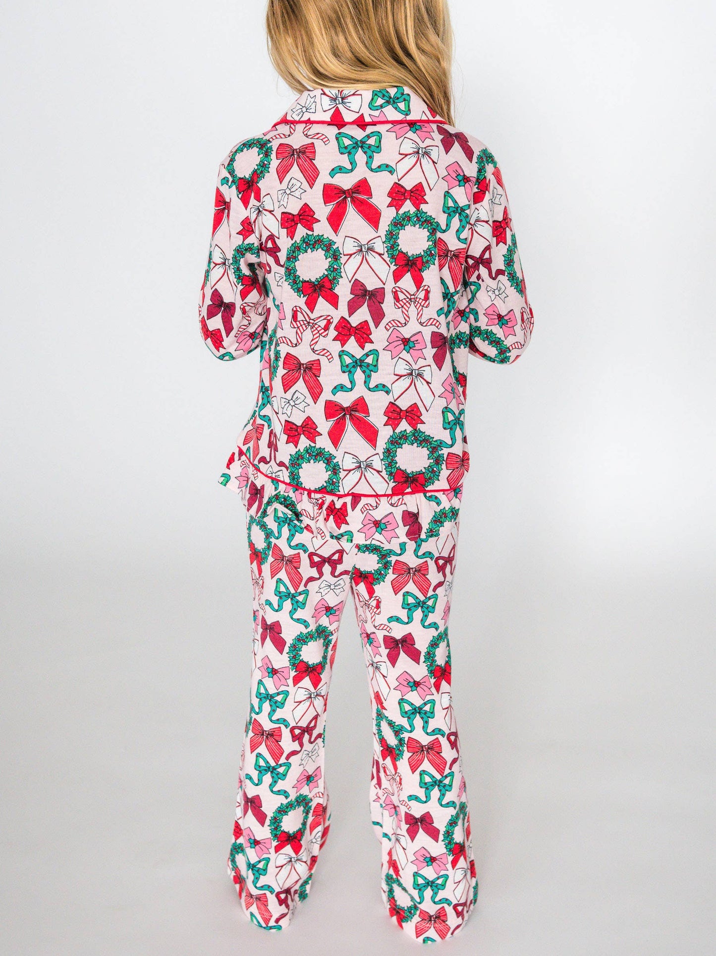 Girls Holly Bows Pajama Set