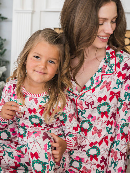 Women's Bamboo Holly Bows Pajama Set - Family Matching