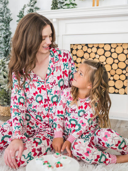 Women's Bamboo Holly Bows Pajama Set - Family Matching