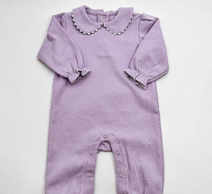 Romper - Scalloped Collared LS
