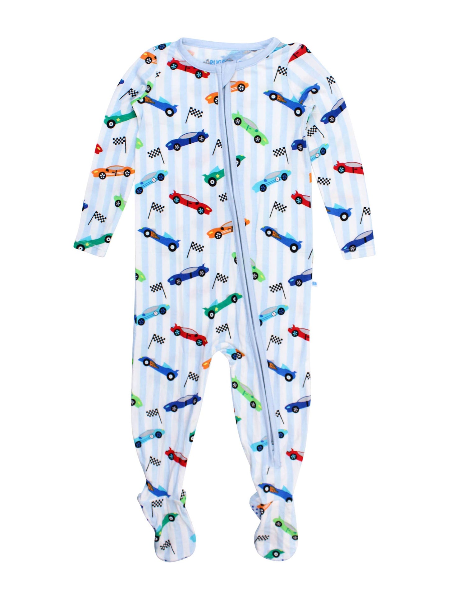 SoftSnooze™ Baby Boys Bamboo Viscose Let's Roll Racecars Footed One Piece Pajama