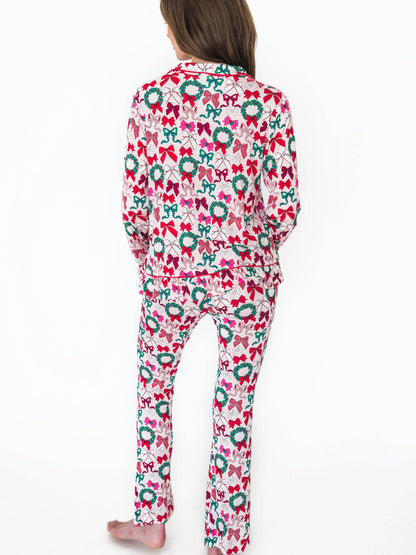 Women's Bamboo Holly Bows Pajama Set - Family Matching