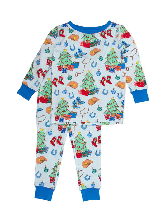 Blue Yeehaw Bamboo Pajama Set (Boys)